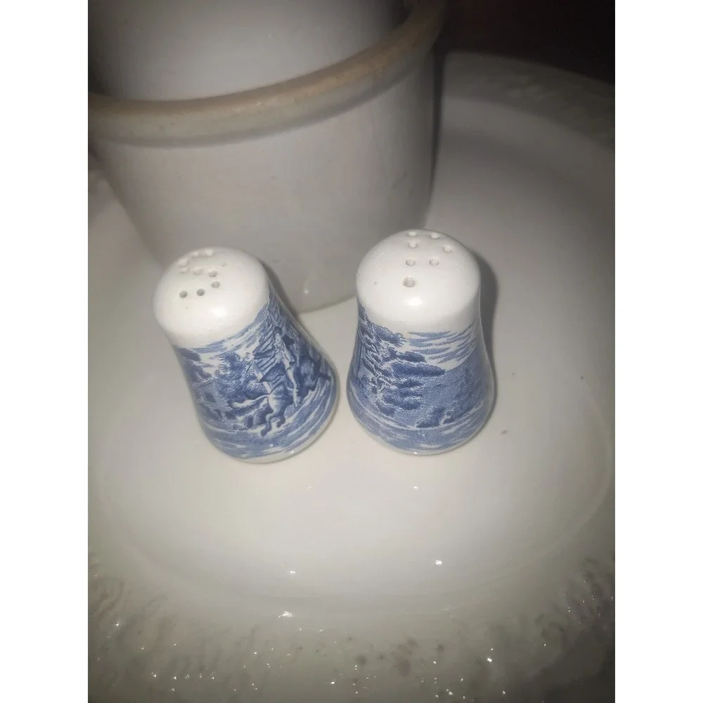 Vintage ironstone Staffordshire Liberty salt and pepper shakers